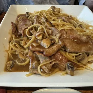 Veal Marsala on linguini