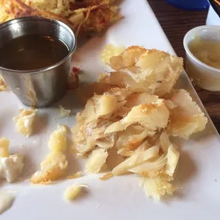 The baked fish has a terrible consistency and taste.