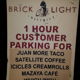 2/5/2019  BRICKLIGHT DISTRICT free 1 hour parking for the listed businesses