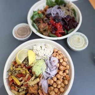 Big Buddha Bowl (bottoms) &amp; Build Your Own Bowl (top)