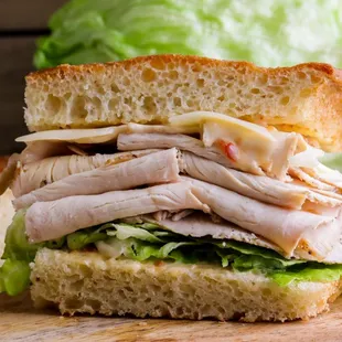 a turkey and lettuce sandwich