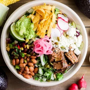 a bowl of mexican food