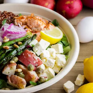 a bowl of food on a table