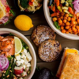 a variety of food items