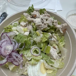 Caesar without Focaccia croutons or crispy onions