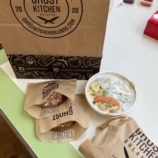 GKO Turkey Sandwich, Pasta salad, and cookies