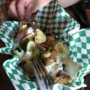 Side salad. We split it! Enough for two.