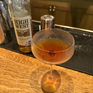 High West rye manhattan.  Delish.