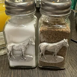 These are the salt and pepper shakers on the table, so fun!!!