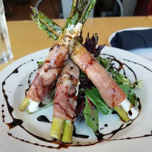 Wrapped asparagus