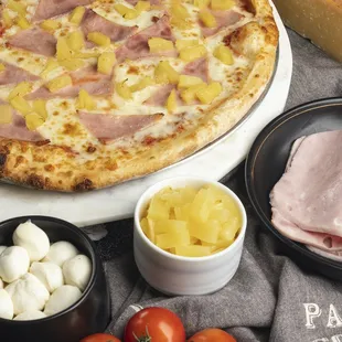 a pizza with pineapple toppings