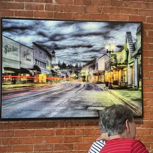 Artwork on restaurant walls