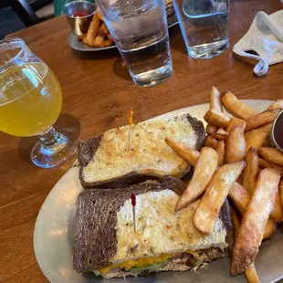 Tuna Melt, Fries, and Triple IPA