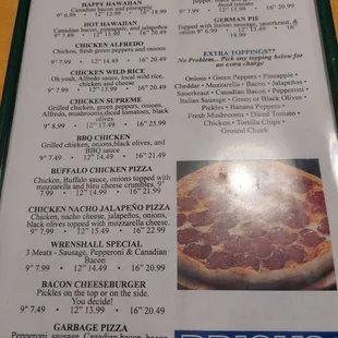 the menu