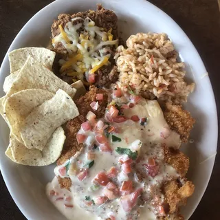 Queso Fried Pork Chops