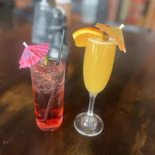High tide cherry limeade and mimosa.