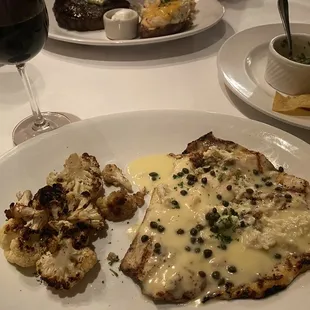 Trout with roasted cauliflower.