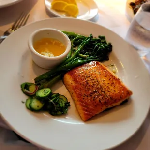 Salmon with side of broccolini