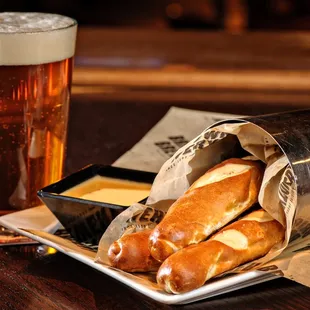 pretzels and beer