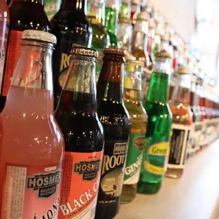 Wall of Soda in Glass Bottles