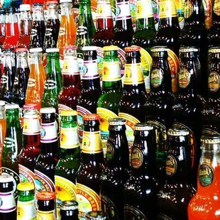Wall of Soda in Glass Bottles