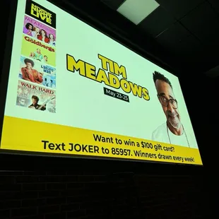 Graphic showing the comedian we saw, Tim Meadows!