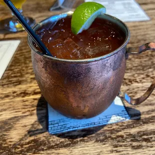 Strawberry basil Moscow mule