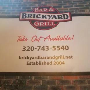 a sign for the restaurant