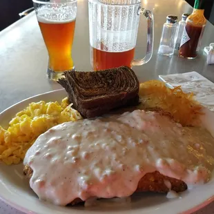 Chicken Fried Steak &amp; Mini Pitcher of Mac &amp; Jack&apos;s, $25.45 after tax.