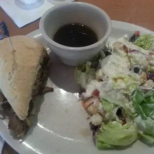 French dip with salad! Very yummy :-) !