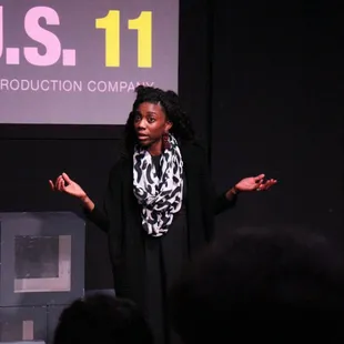 Performer Siovhan Christensen at B.U.S. 11, where the Burg's top theater citizens create a original play in under 24 hours.