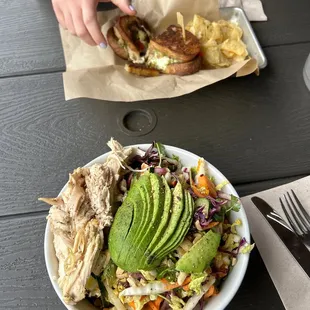 Sweet Potato &amp; Avocado Salad + chicken &amp; Chicken and Pesto