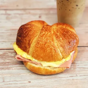 a ham and egg sandwich