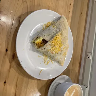 Bacon cheese egg crepe