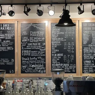 Food and coffee menu as of July 5, 2023