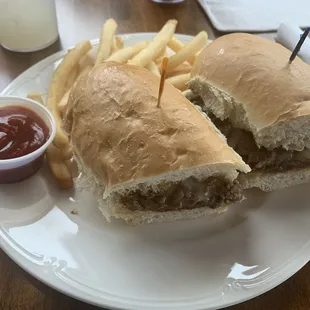 Philly Steak and Cheese with fries