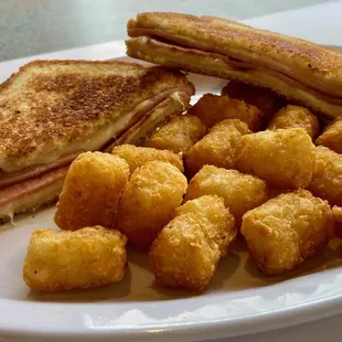 Ham and Cheese with tater tots