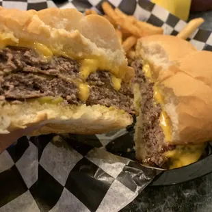 Gigantic cheeseburgers!