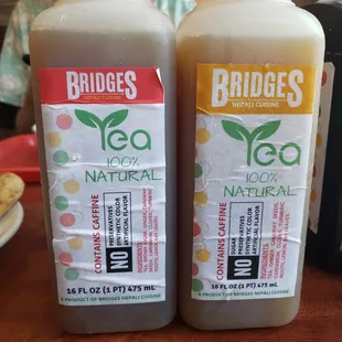 Brown sugar sweet tea (left) and Lemon sour tea (right)