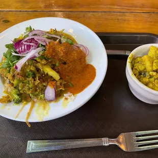 All vegan rice bowl with Aloo Wala as a side.