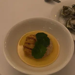 Uni custard with shrimp