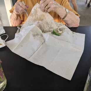 Covering food to combat insects.