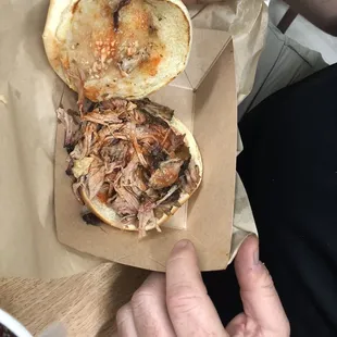 a pulled pork sandwich