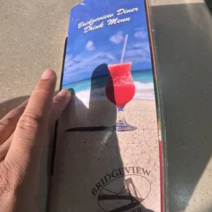 a hand holding a menu