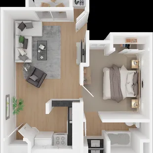 1X1 Floor Plan