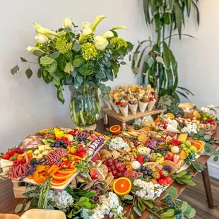 Grazing Table with Charcuterie Cones
