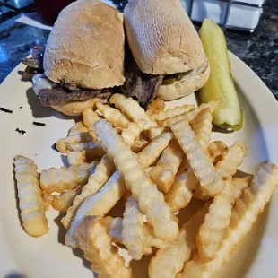 AZ cheese steak with jalapeno &amp; fries