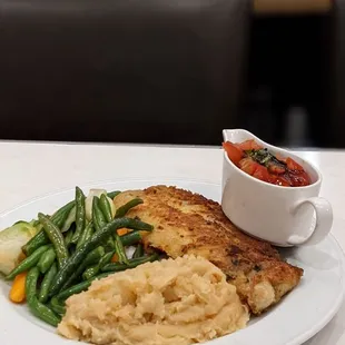 Asiago and panko crusted sole, with a surprisingly addictive mashed potato.