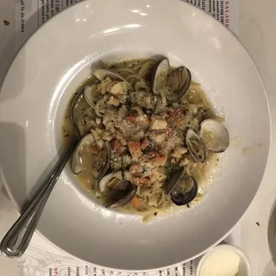 Linguine with clams before I cleaned my plate