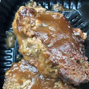 Meatloaf with brown gravy